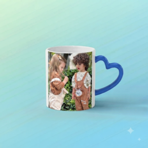 لیوان دسته قلبی آبی